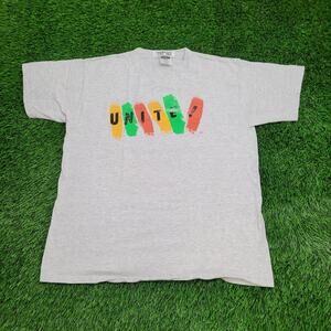 Vintage 90s Tultex Statement Shirt XL 23x29 Gray USA